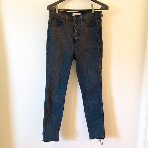 Madewell 10" High-Rise Skinny Jeans in Berkeley Black: Button-Through Edition 28 - Picture 2 of 12